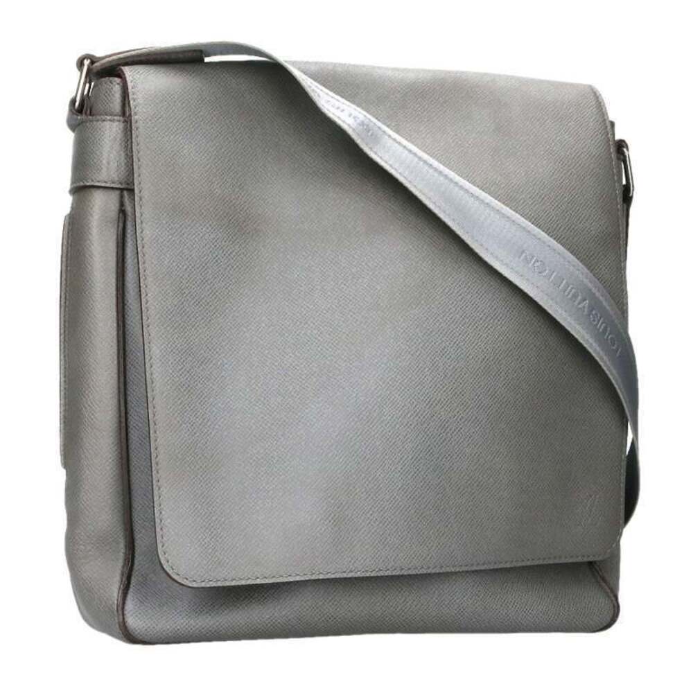 Louis Vuitton Milo Taiga Leather Shoulder Bag Gray
